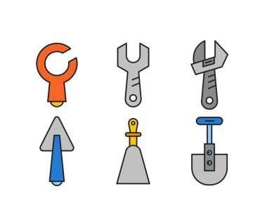 İngiliz anahtarı ve mala simgeleri çizim ayarları