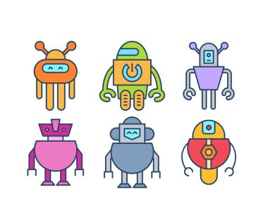 Çizgi film robot karakterleri çizim