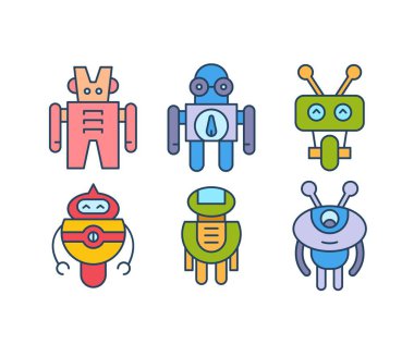 Çizgi film robot karakterleri çizim