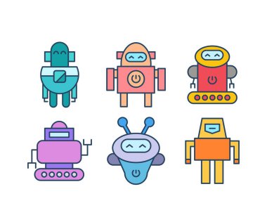 Çizgi film robot karakterleri çizim