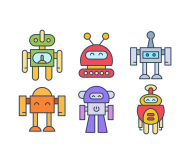 Çizgi film robot karakterleri çizim