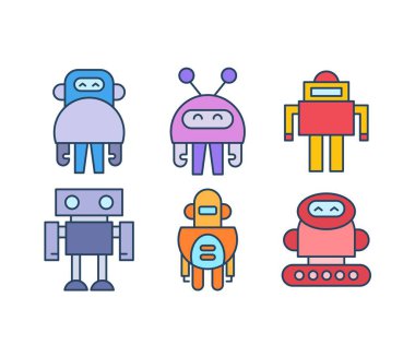 Çizgi film robot karakterleri çizim