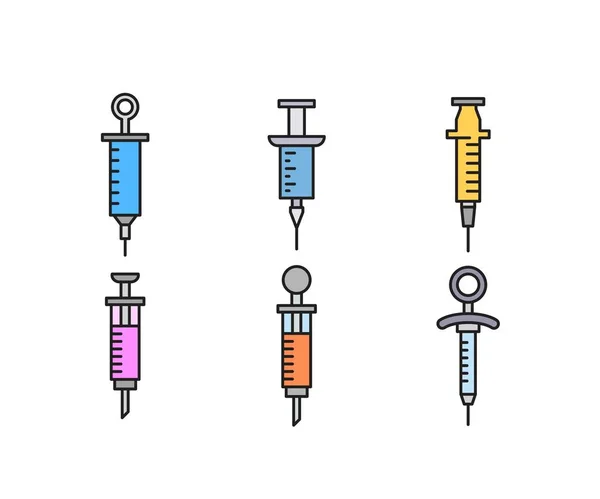 Syringe Icons Set Illustration — Vettoriale Stock