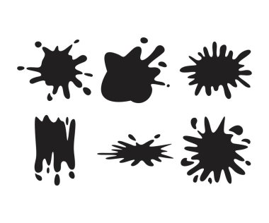 siyah mürekkep sıçraması ve boya damlası çizimi