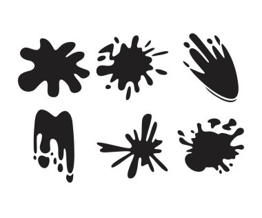 siyah mürekkep sıçraması ve boya damlası çizimi