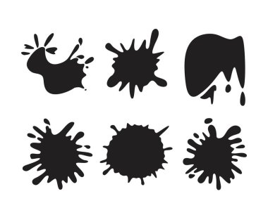 siyah mürekkep sıçraması ve boya damlası çizimi