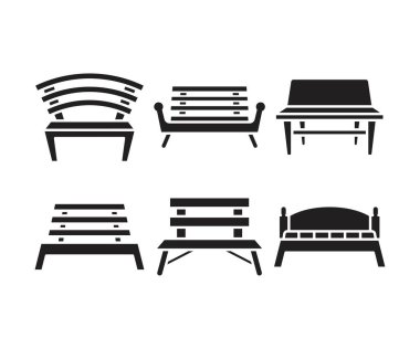 bench and chair icons illustration