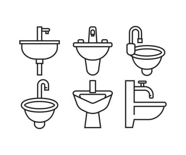 lavabo ve leğen simgeleri resimleme ayarlandı