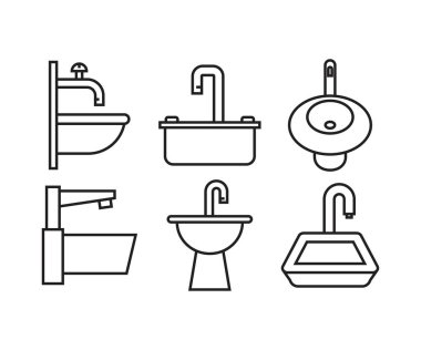 lavabo ve leğen simgeleri resimleme ayarlandı