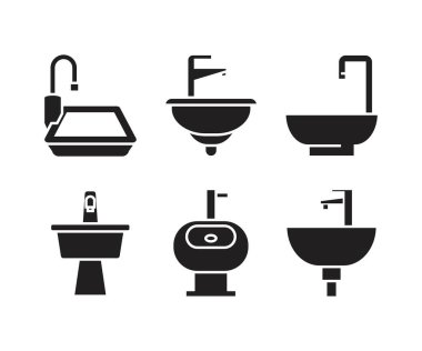 lavabo ve leğen simgeleri resimleme ayarlandı