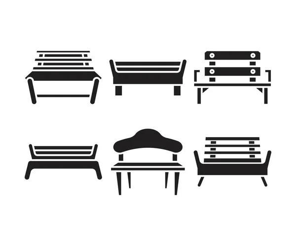 Bench Chair Icons Illustration — Stockvector