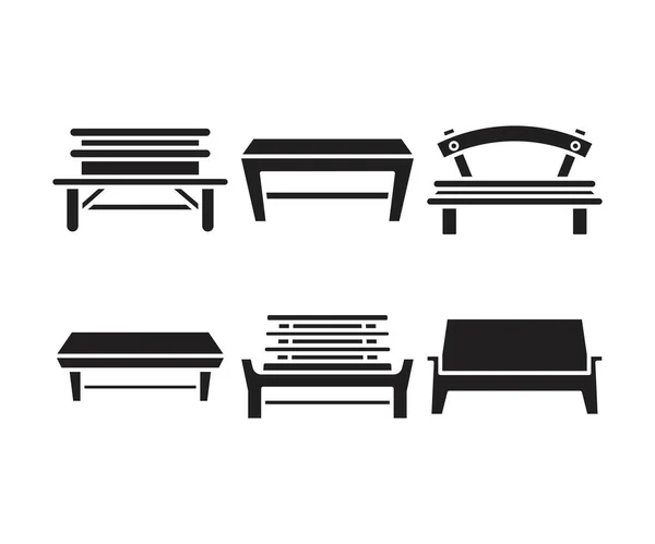 Bench Chair Icons Illustration — Stockvector