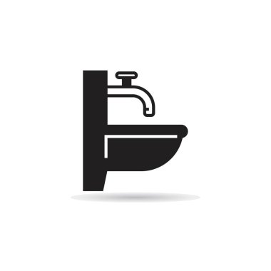 lavabo ve leğen simgesi vektör çizimi