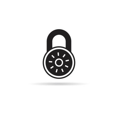 Beyaz arkaplanda asma kilit simgesi