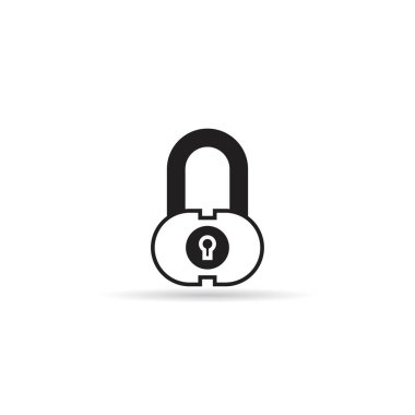 Beyaz arkaplanda asma kilit simgesi