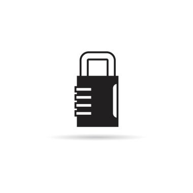 Beyaz arkaplanda asma kilit simgesi