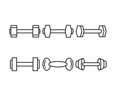 dambıl simgeleri satır illüstrasyonunu ayarla