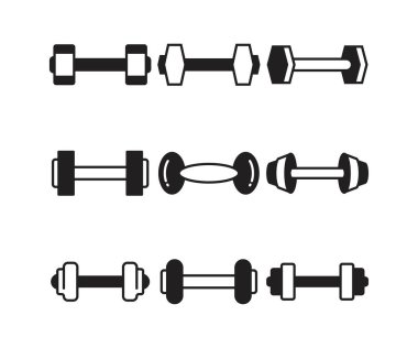 dambıl simgeleri vektör illüstrasyonunu ayarla