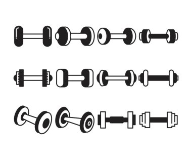 dambıl simgeleri vektör illüstrasyonunu ayarla