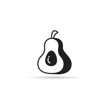 avocado icon on white background illustration