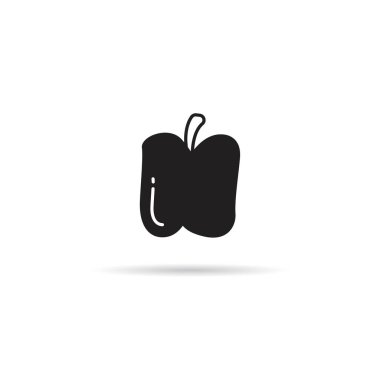 Beyaz arkaplanda çan biberi simgesi