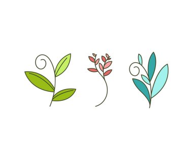 Yaprak ve dal vektör illüstrasyonunu ayarla