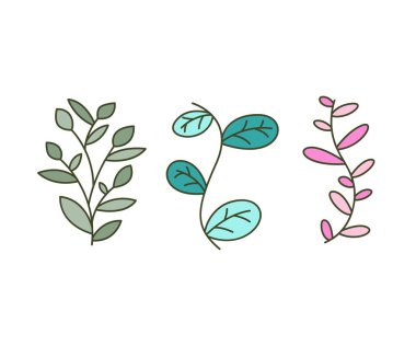 Yaprak ve dal vektör illüstrasyonunu ayarla