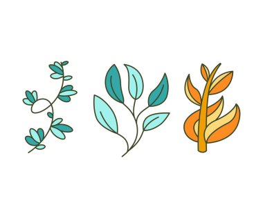 Yaprak ve dal vektör illüstrasyonunu ayarla