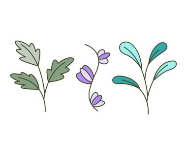 Yaprak ve dal vektör illüstrasyonunu ayarla