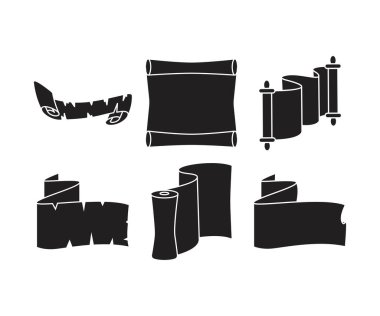 Parchment Paper Scroll  Icons Illustration