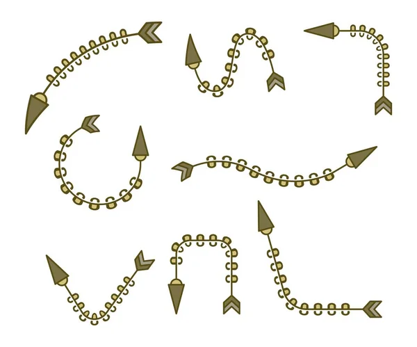 Dekorativní Symbol Šipky Sada Vektorové Ilustrace — Stockový vektor