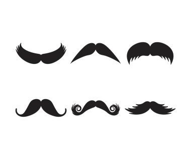 Bıyık simgeleri vektör illüstrasyonunu ayarla