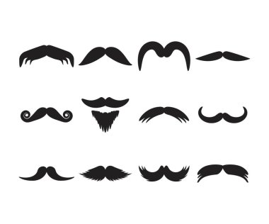 Bıyık simgeleri vektör illüstrasyonunu ayarla