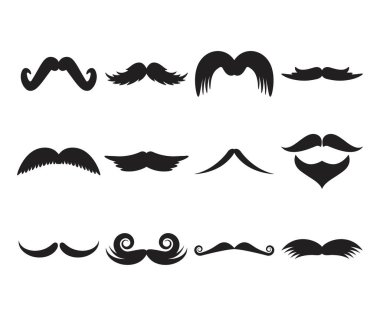 Bıyık simgeleri vektör illüstrasyonunu ayarla