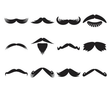 Bıyık simgeleri vektör illüstrasyonunu ayarla