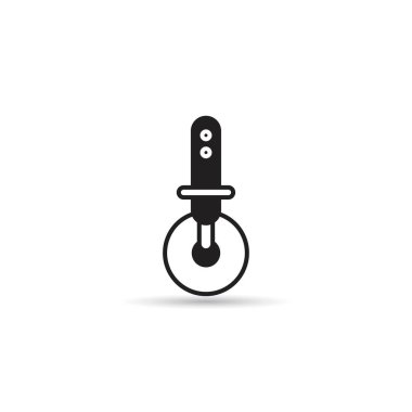 Pizza kesici simgesi beyaz arka plan üzerinde