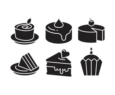 Tatlı, pasta ve tatlı ikonları.