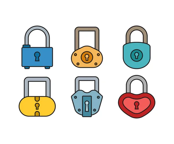 stock vector padlock icons set vector illustration