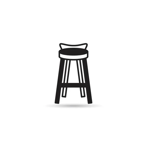 Bar Stool Εικονίδιο Λευκό Φόντο — Διανυσματικό Αρχείο