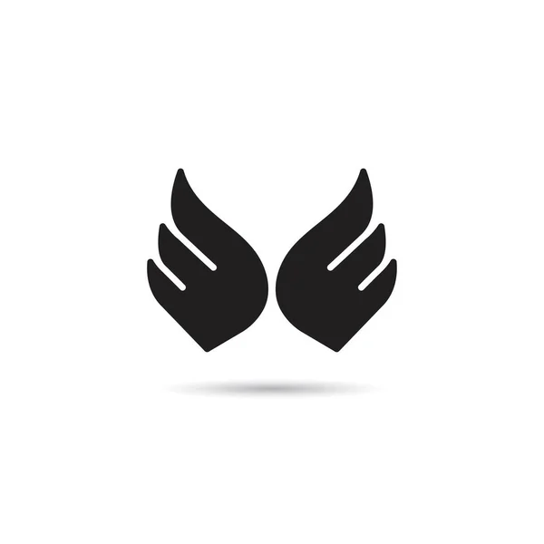 白い背景に翼のバッジのシンボル — ストックベクタ