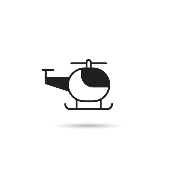 Helicopter Icon White Background Vector Illustration — Stock Vector