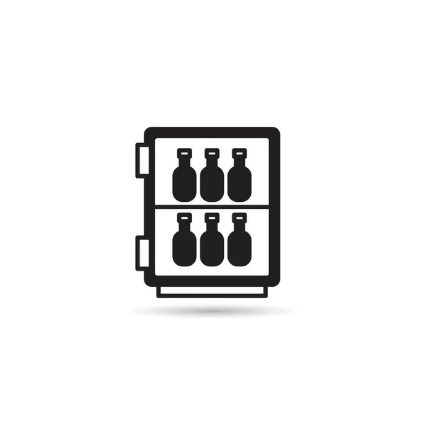 Ícone Refrigerador Vinho Ilustração Vetorial Fundo Branco — Vetor de Stock
