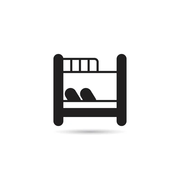 Іконка Двоярусної Ліжка Білому Тлі — стоковий вектор