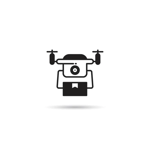Delivery Drone Icon White Background — Stock Vector