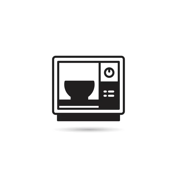 Microwave Icon White Background — Stock Vector