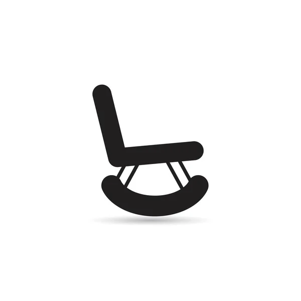 Rocking Chair Icon White Background — Stock Vector