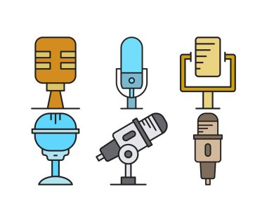 microphone icons set vector illustration