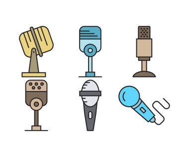 microphone icons set vector illustration