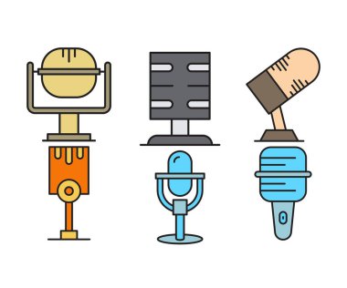 microphone icons set vector illustration