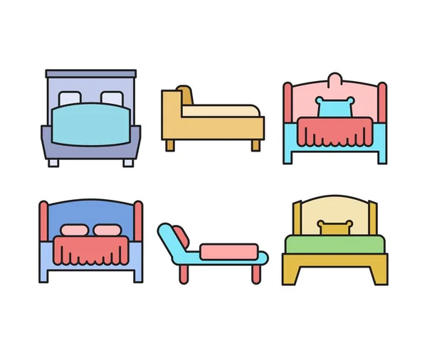 stock vector bed and mattress icons set vector